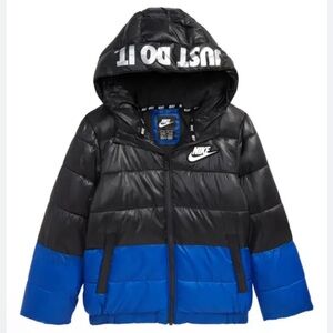 NWT Nike Kids Black and Blue Puffer Jacket